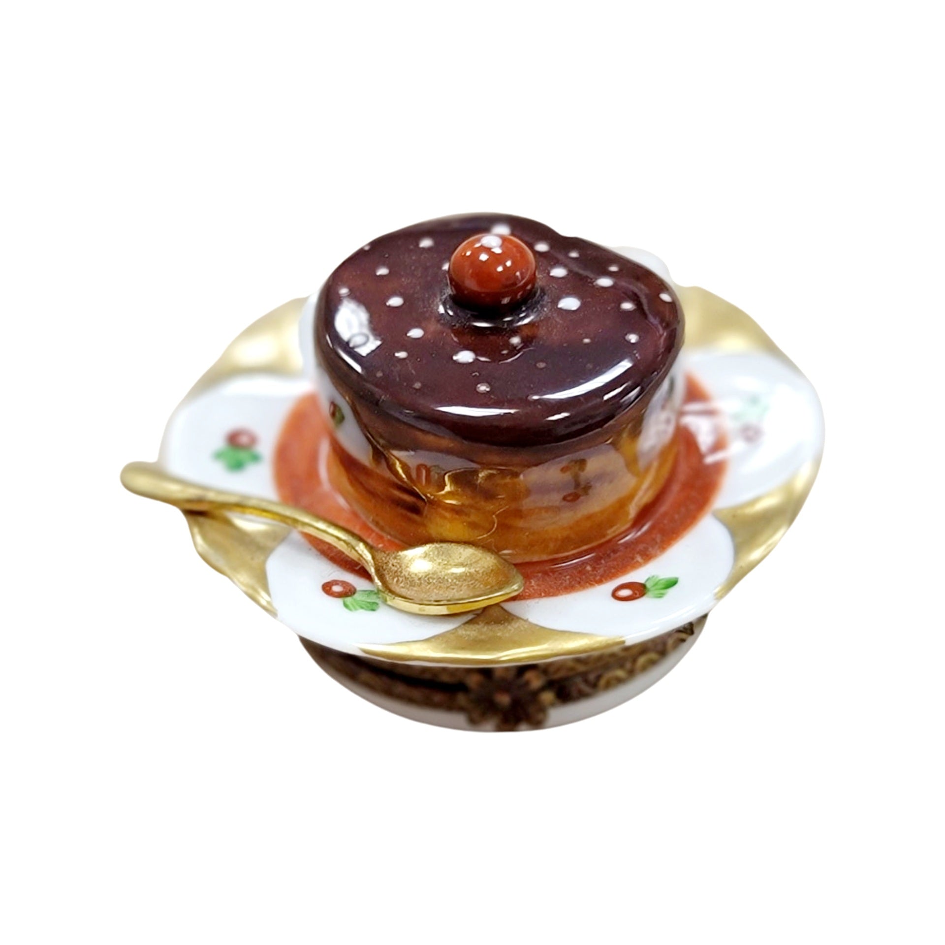 Elegant Souffle Dish Delight Porcelain Limoges Dessert French Trinket Box