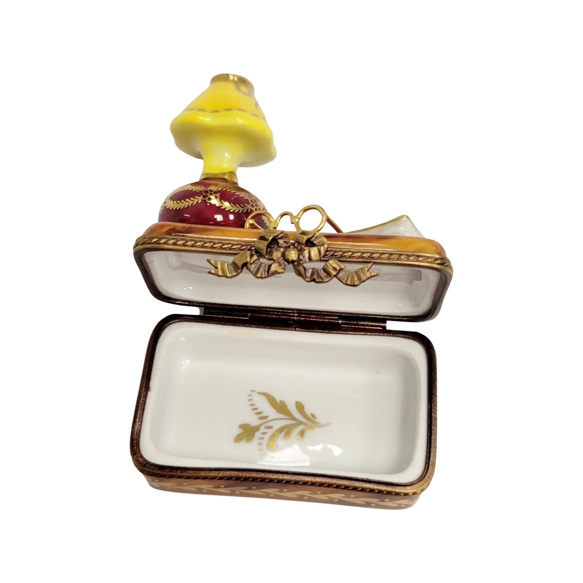 Elegant Trunk Table Lamp Box Porcelain Limoges furniture French Trinket Box