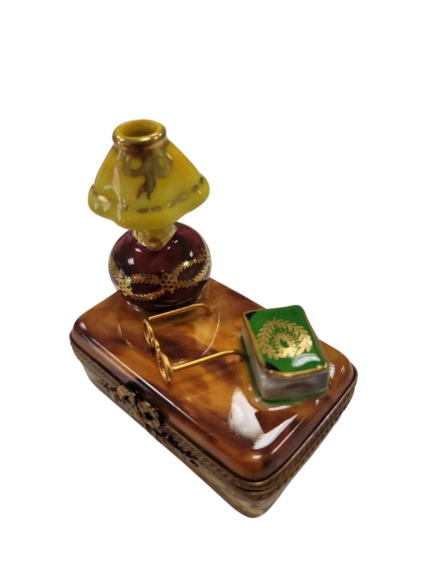 Elegant Trunk Table Lamp Box Porcelain Limoges furniture French Trinket Box