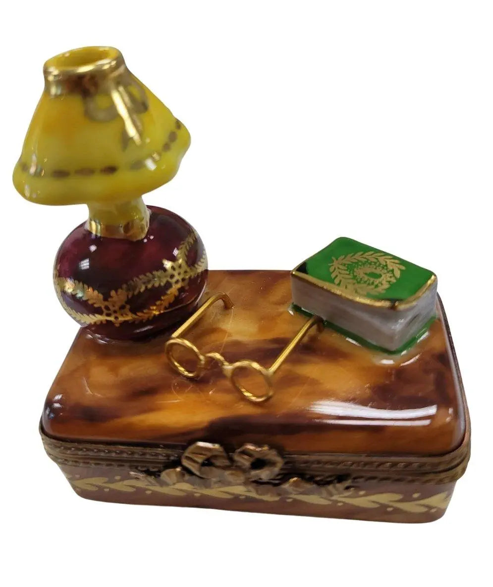 Elegant Trunk Table Lamp Box Porcelain Limoges furniture French Trinket Box