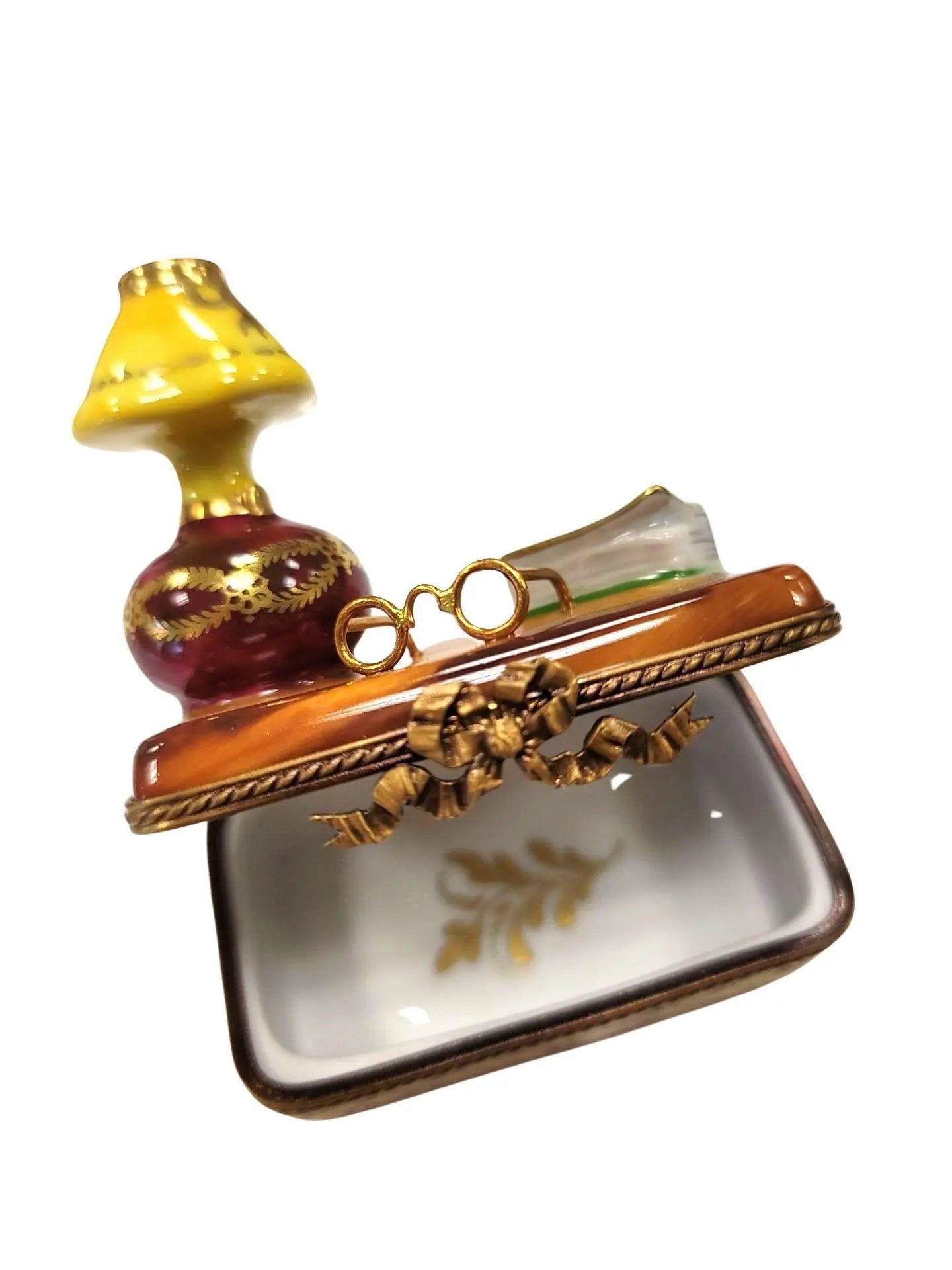 Elegant Trunk Table Lamp Box Porcelain Limoges furniture French Trinket Box