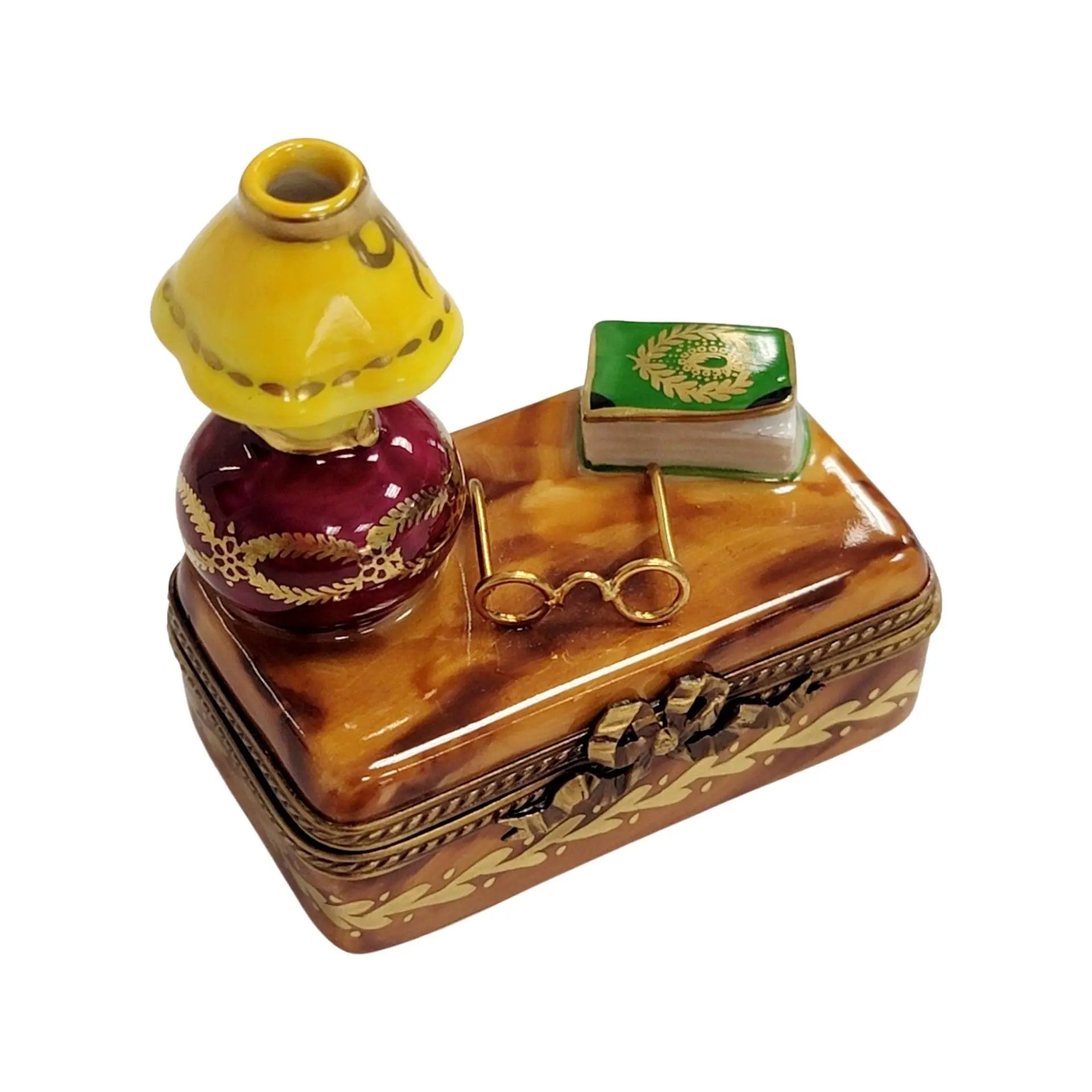 Elegant Trunk Table Lamp Box Porcelain Limoges furniture French Trinket Box