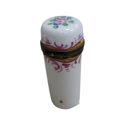 Elegant White Cylinder Limoges Box Porcelain Limoges LIMOGES BOXES traditional French Trinket Box