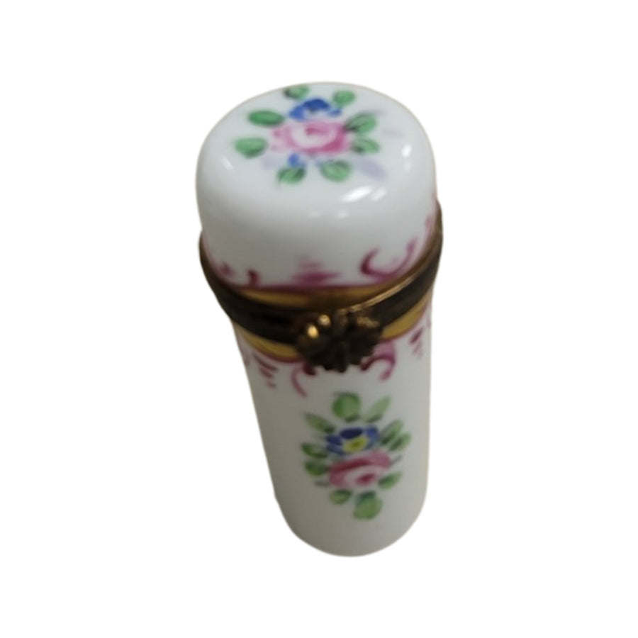 Elegant White Cylinder Limoges Box Porcelain Limoges LIMOGES BOXES traditional French Trinket Box