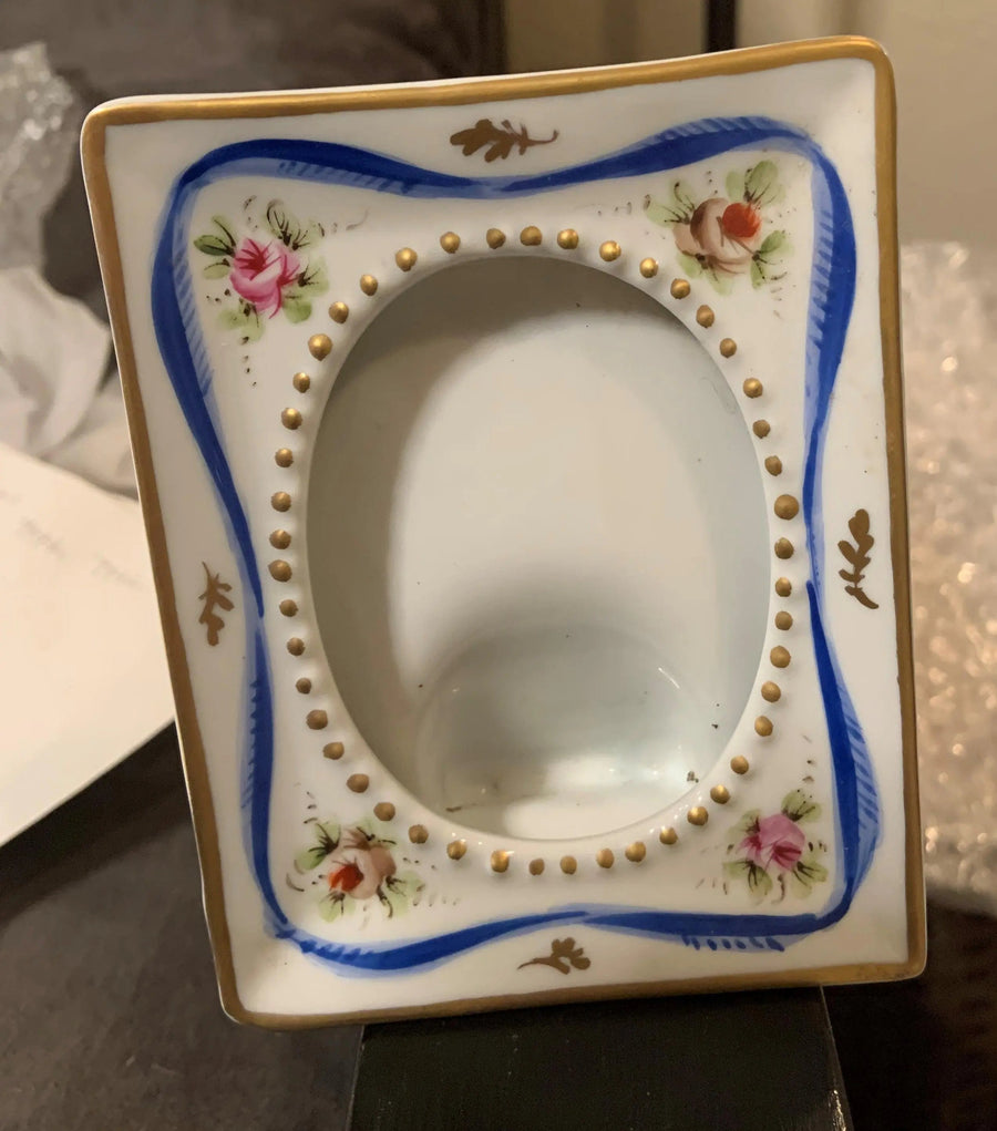 Elegant White Limoges Photo Frame Porcelain Limoges French Trinket Box