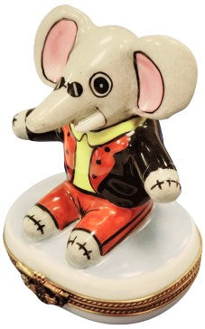 Elephant in Tuxedo Limoges Box Porcelain Limoges Wild Limoges baby French Trinket Box