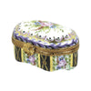 Emeraude Malmaison Noir Porcelain Limoges Traditional French Trinket Box