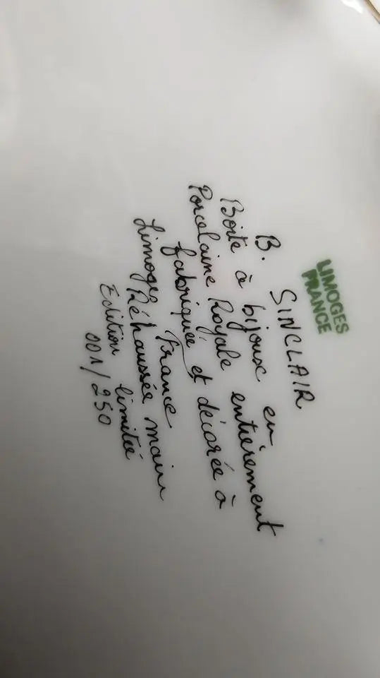 Exquisite Blue Limoges Jewelry Box Porcelain Limoges Jewelry Love Valentine French Trinket Box