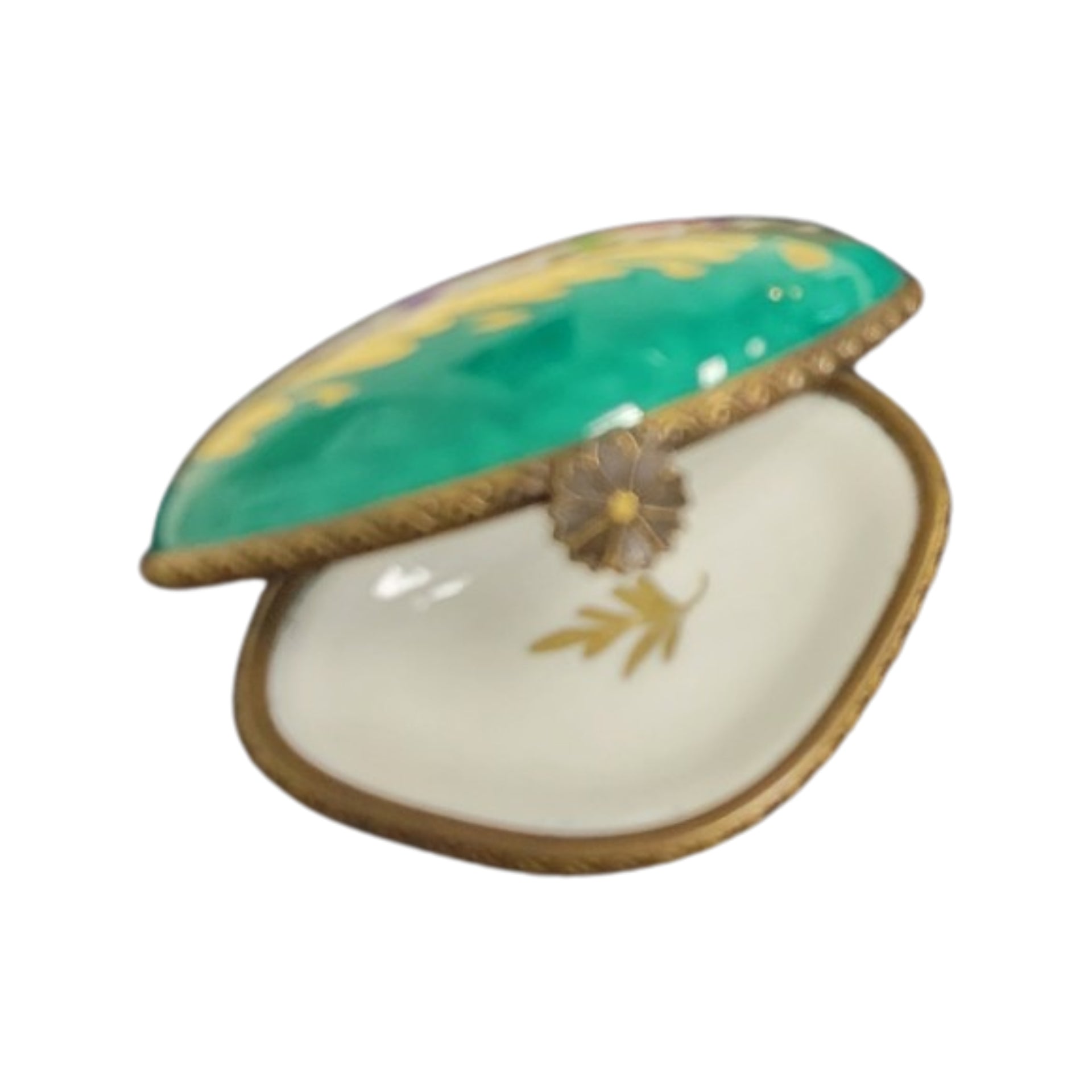 Exquisite Green Floral Limoges Box Porcelain Limoges LIMOGES BOXES traditional French Trinket Box