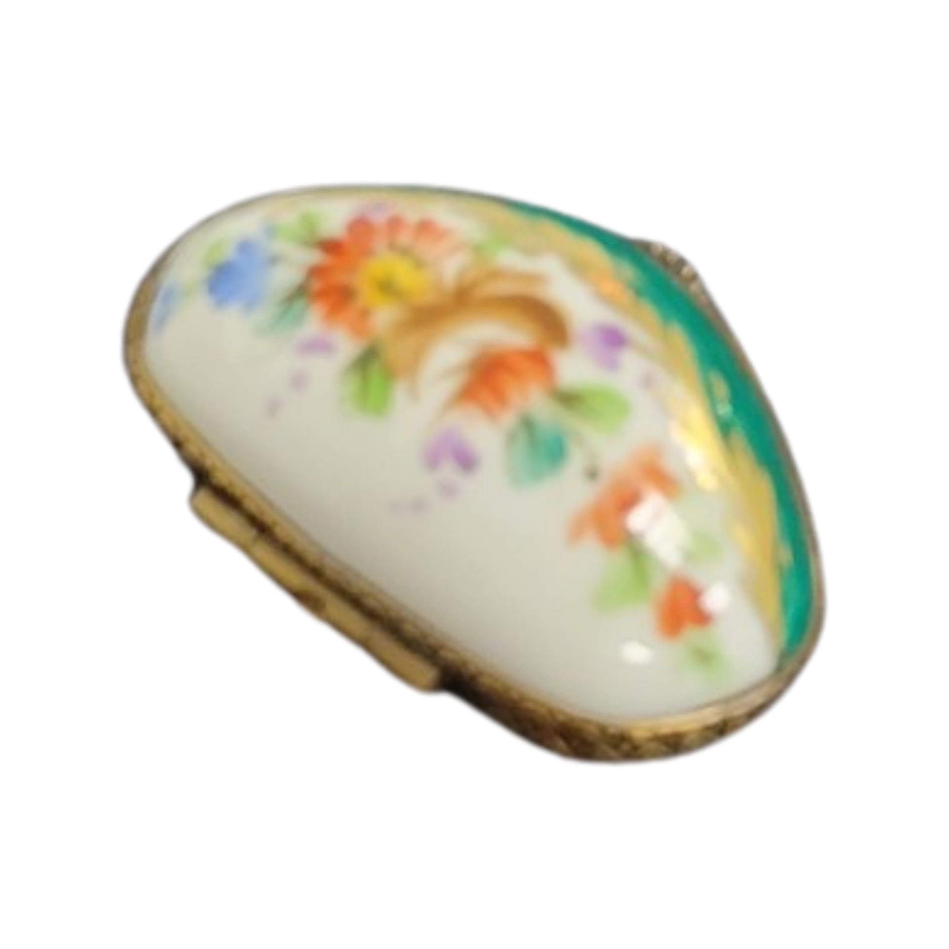 Exquisite Green Floral Limoges Box Porcelain Limoges LIMOGES BOXES traditional French Trinket Box