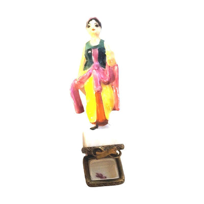Exquisite Limoges Gypsy Girl Figurine Porcelain Limoges French Trinket Box