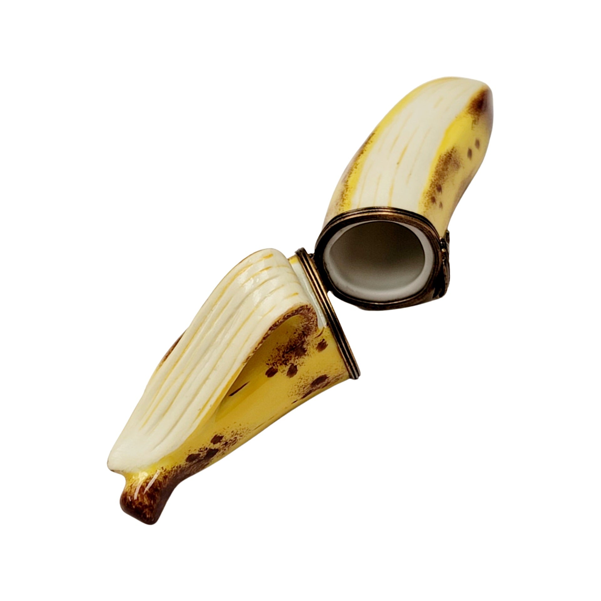 Exquisite Peeled Banana Figurine Porcelain Limoges fruit vegetables French Trinket Box