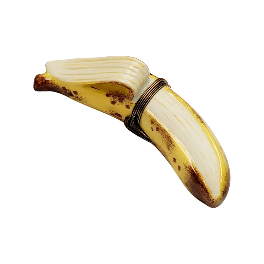 Exquisite Peeled Banana Figurine Porcelain Limoges fruit vegetables French Trinket Box