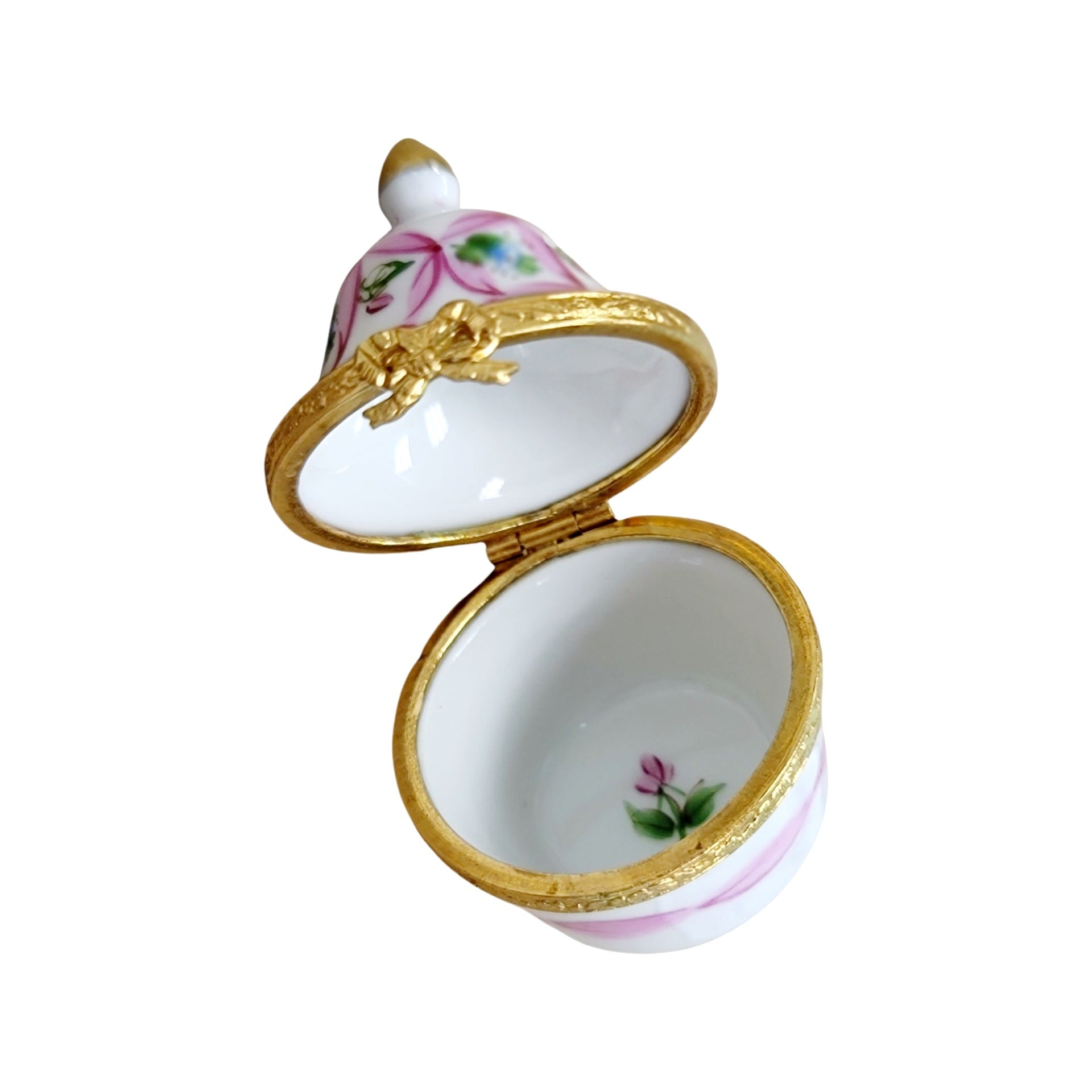 Exquisite Pink Cone Tent Box Porcelain Limoges LIMOGES BOXES traditional French Trinket Box