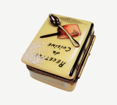 Exquisite Recipe Book Limoges Box Porcelain Limoges food book French Trinket Box