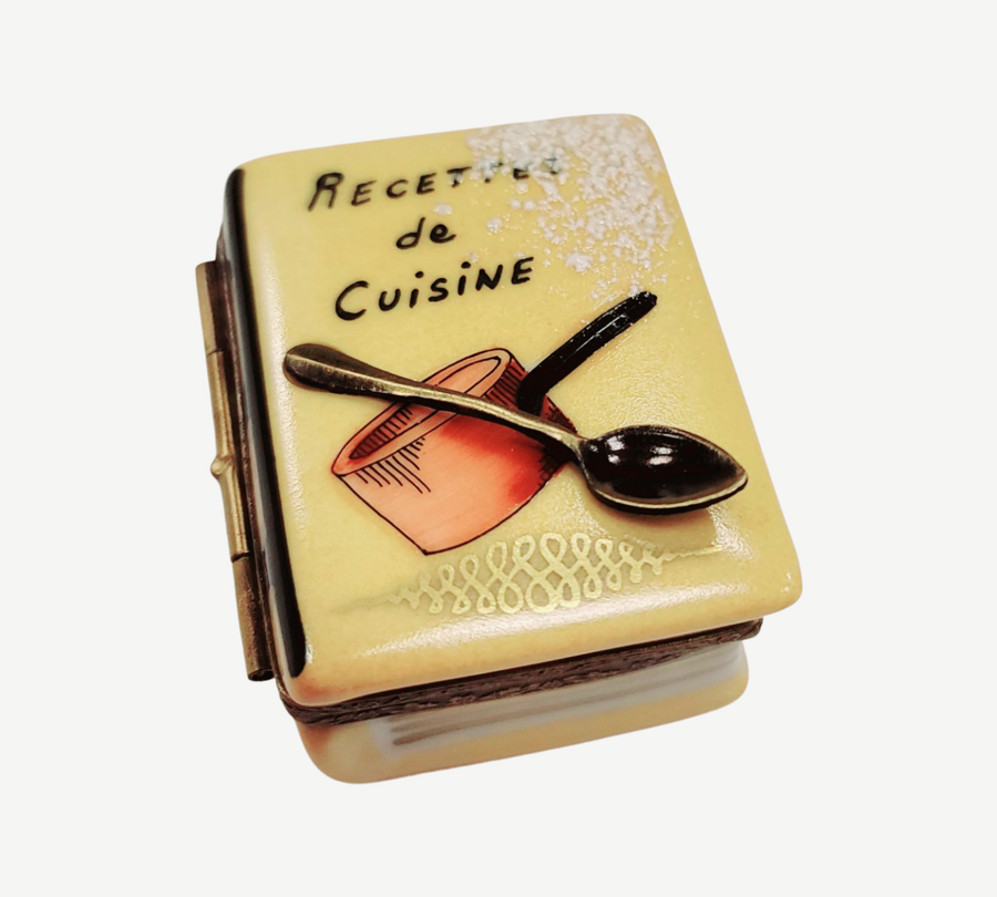 Exquisite Recipe Book Limoges Box Porcelain Limoges food book French Trinket Box