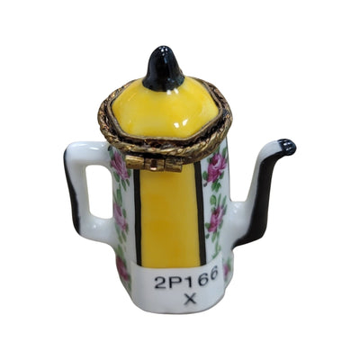 Exquisite Yellow Teapot Limoges Box Porcelain Limoges China French Trinket Box