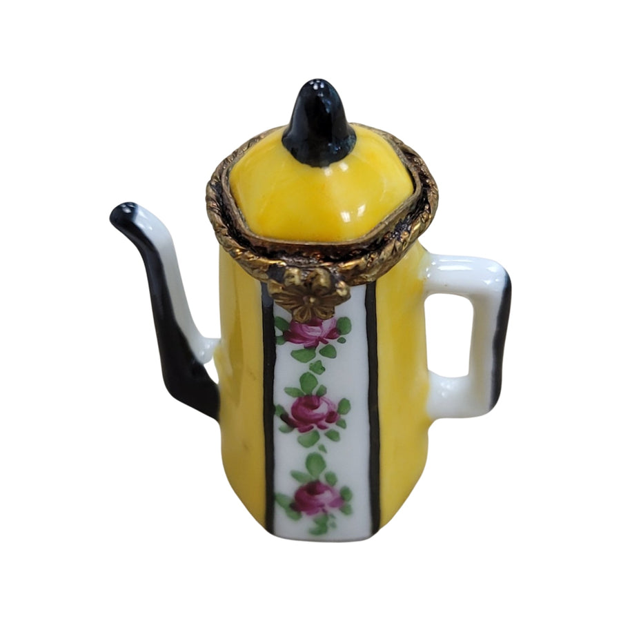 Exquisite Yellow Teapot Limoges Box Porcelain Limoges China French Trinket Box