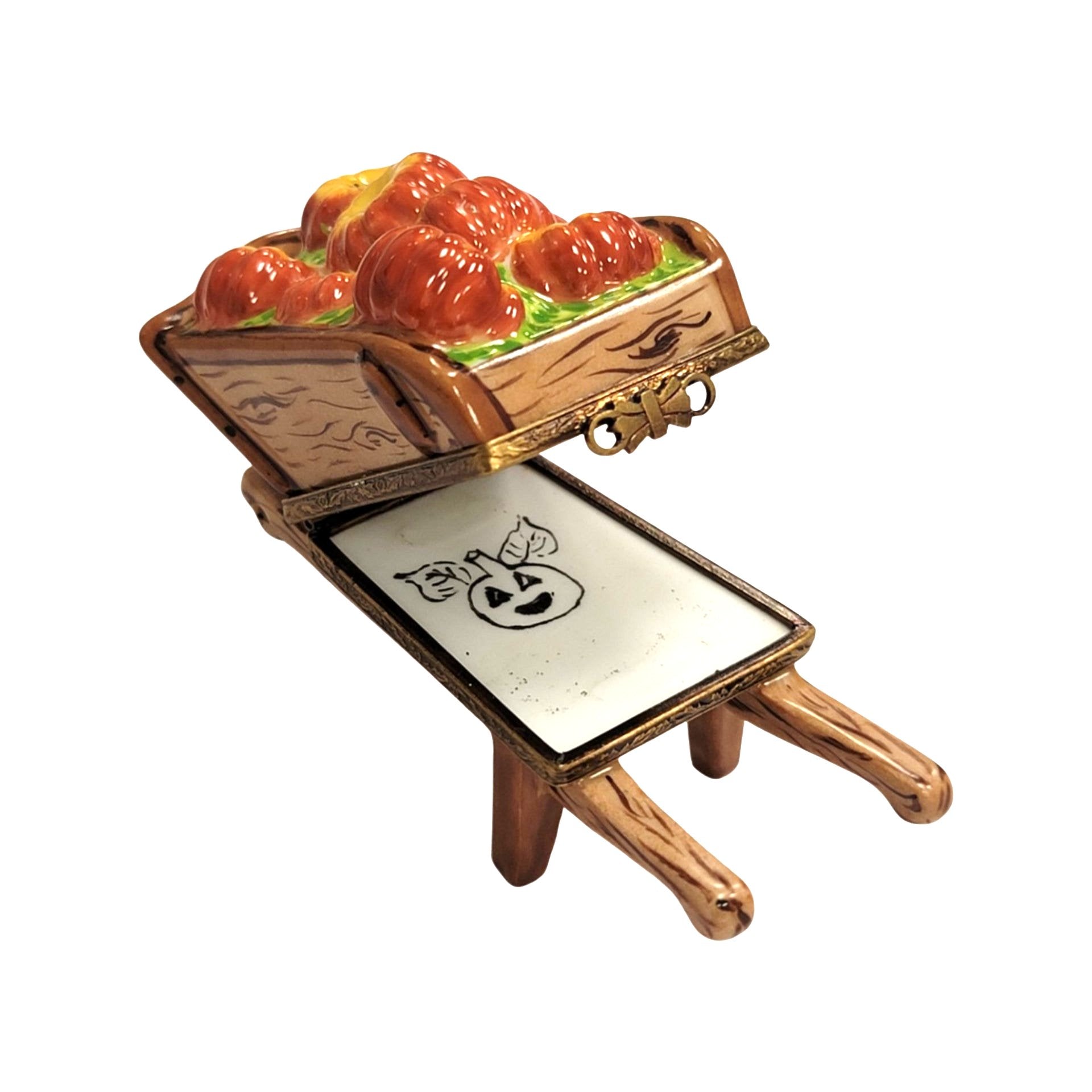 Fall Harvest Wheelbarrow Limoges Box Porcelain Limoges Thanksgiving Halloween Fall French Trinket Box