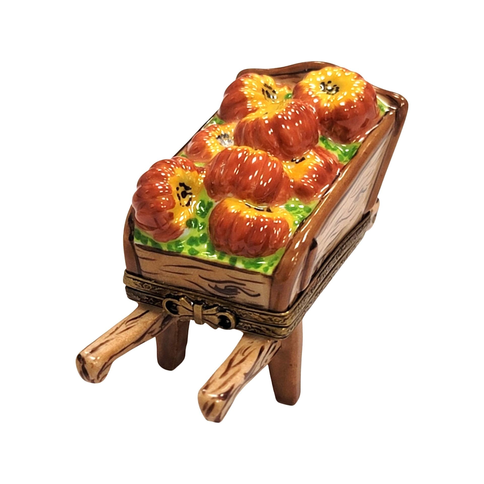 Fall Harvest Wheelbarrow Limoges Box Porcelain Limoges Thanksgiving Halloween Fall French Trinket Box