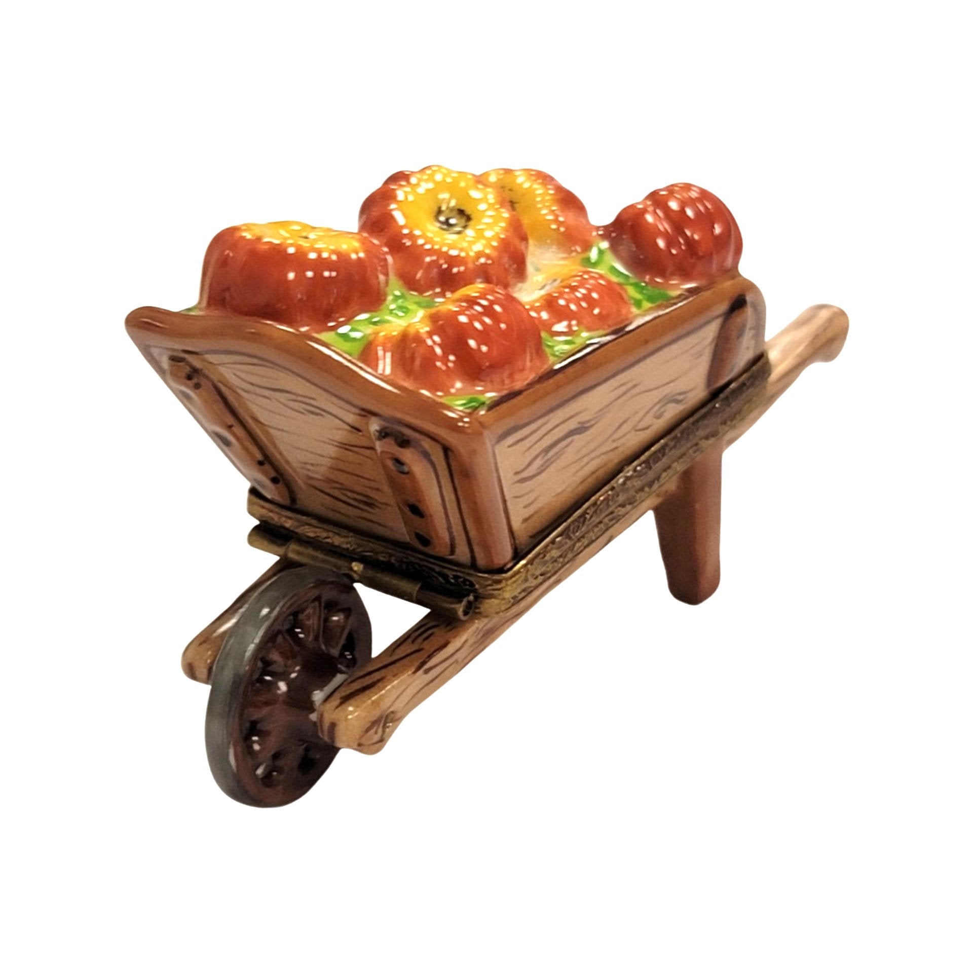 Fall Harvest Wheelbarrow Limoges Box Porcelain Limoges Thanksgiving Halloween Fall French Trinket Box