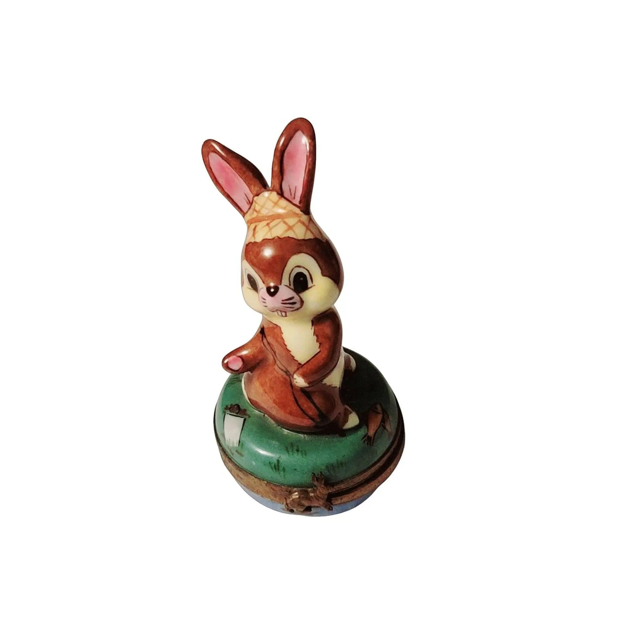 Fishing Rabbit Bunny Limoges Box Porcelain Limoges rabbit mice bunny French Trinket Box