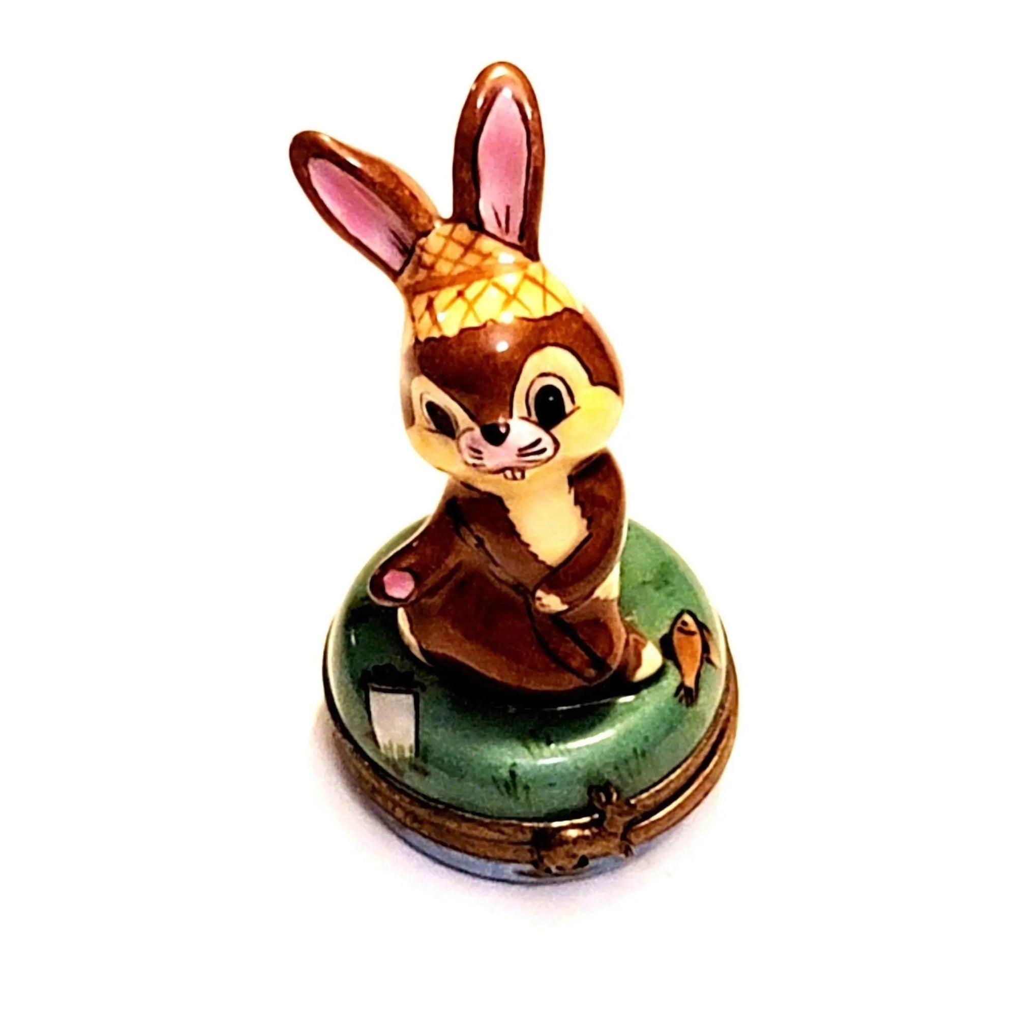 Fishing Rabbit Bunny Limoges Box Porcelain Limoges rabbit mice bunny French Trinket Box