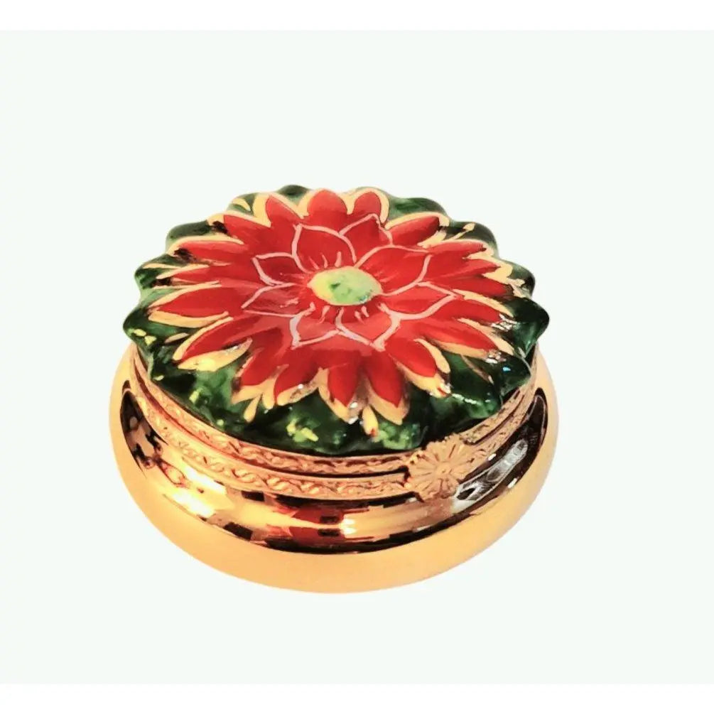 Five Golden Rings- 12 Days Of Christmas Porcelain Limoges xmas theme French Trinket Box