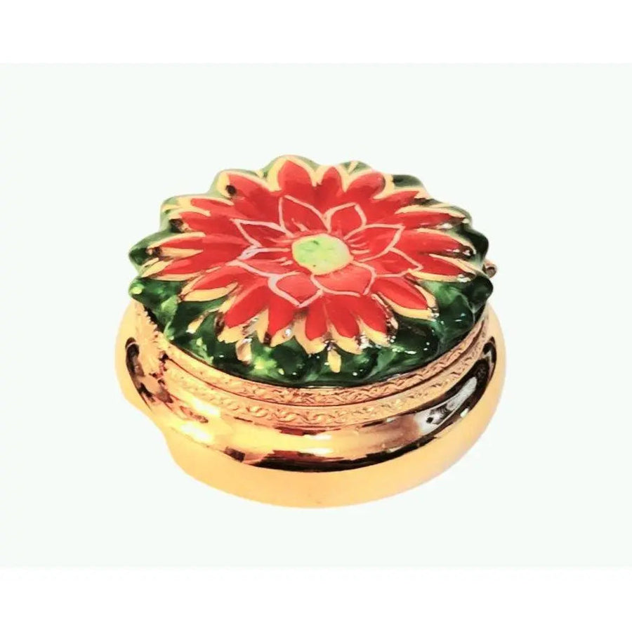 Five Golden Rings- 12 Days Of Christmas Porcelain Limoges xmas theme French Trinket Box