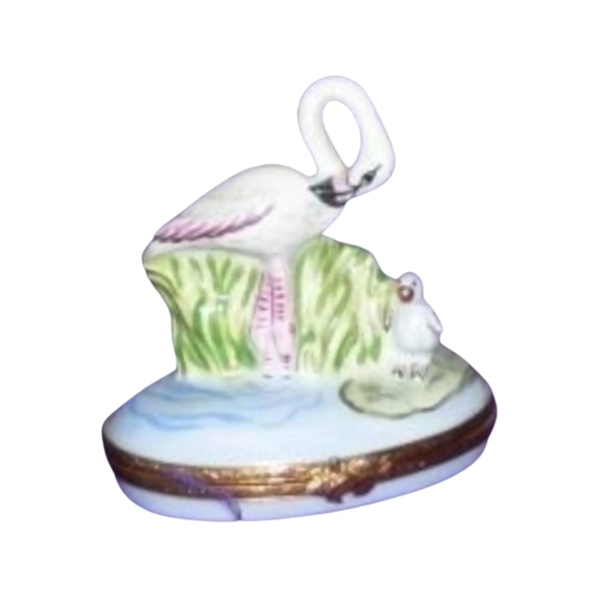 Flamingo Bird Porcelain Limoges Wild Birds French Trinket Box