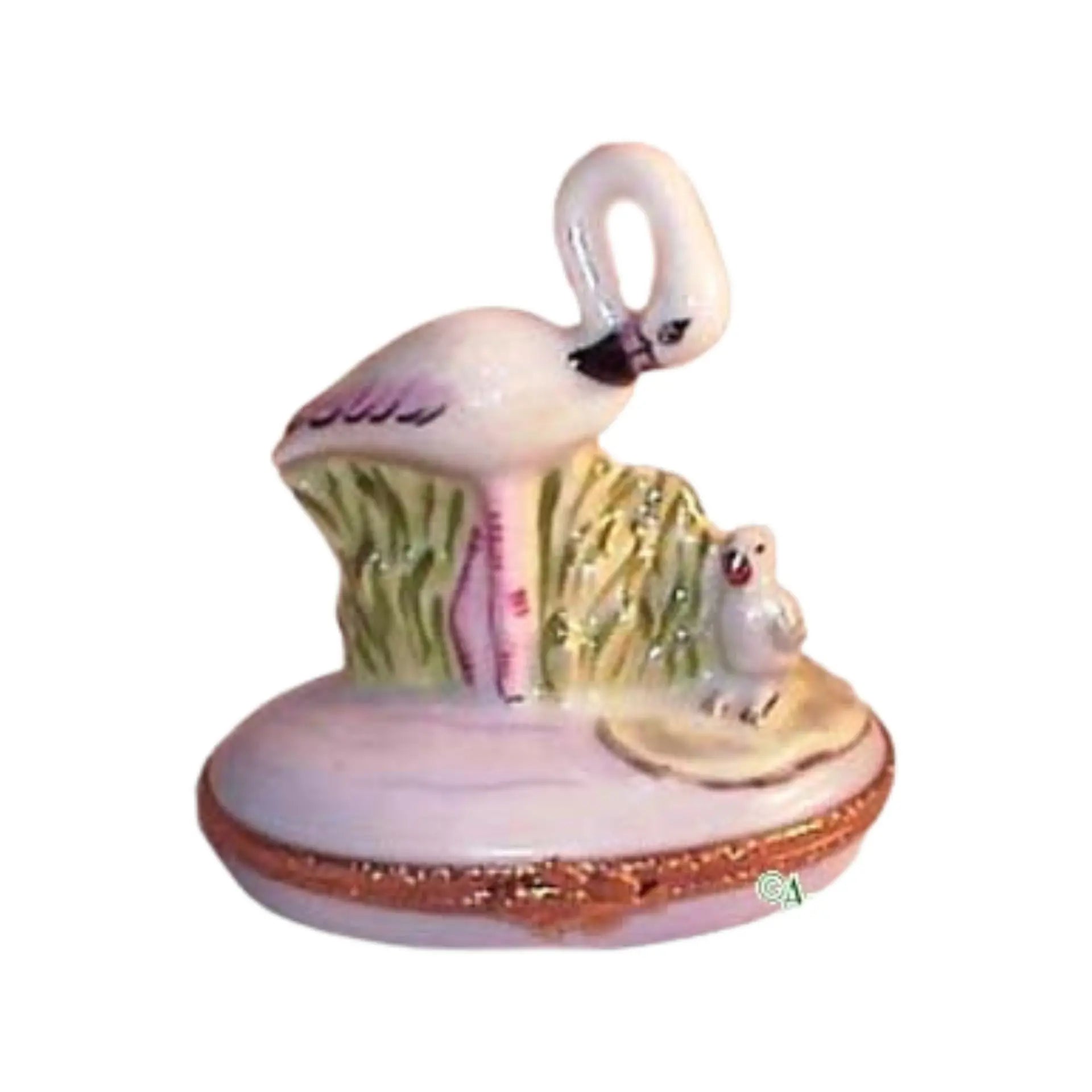 Flamingo Bird Porcelain Limoges Wild Birds French Trinket Box