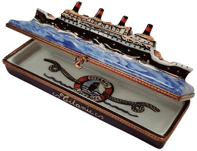 Floating Titanic Limoges Box Porcelain Limoges vehicle boats French Trinket Box
