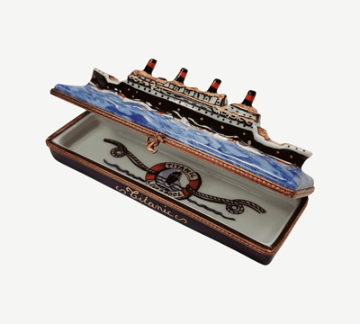 Floating Titanic Limoges Box Porcelain Limoges vehicle boats French Trinket Box