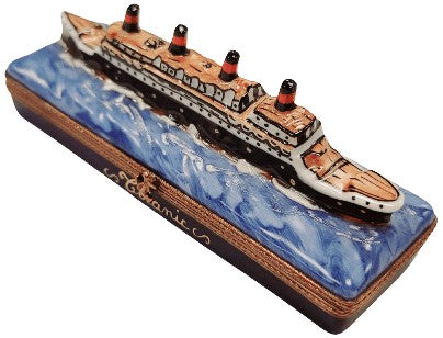 Floating Titanic Limoges Box Porcelain Limoges vehicle boats French Trinket Box