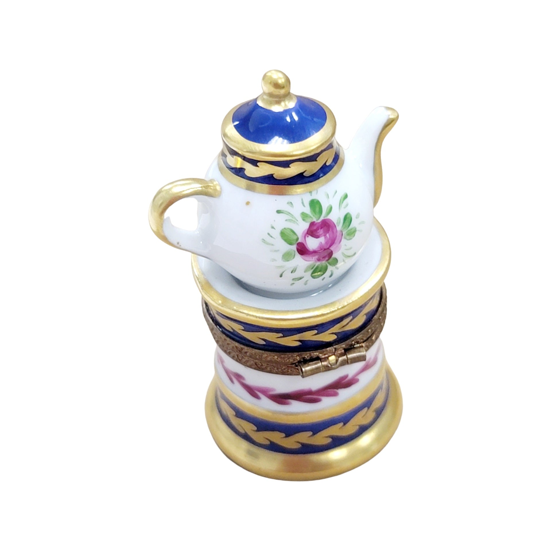 Flower Teapot Coffee Pot Figurine Porcelain Limoges Food home French Trinket Box