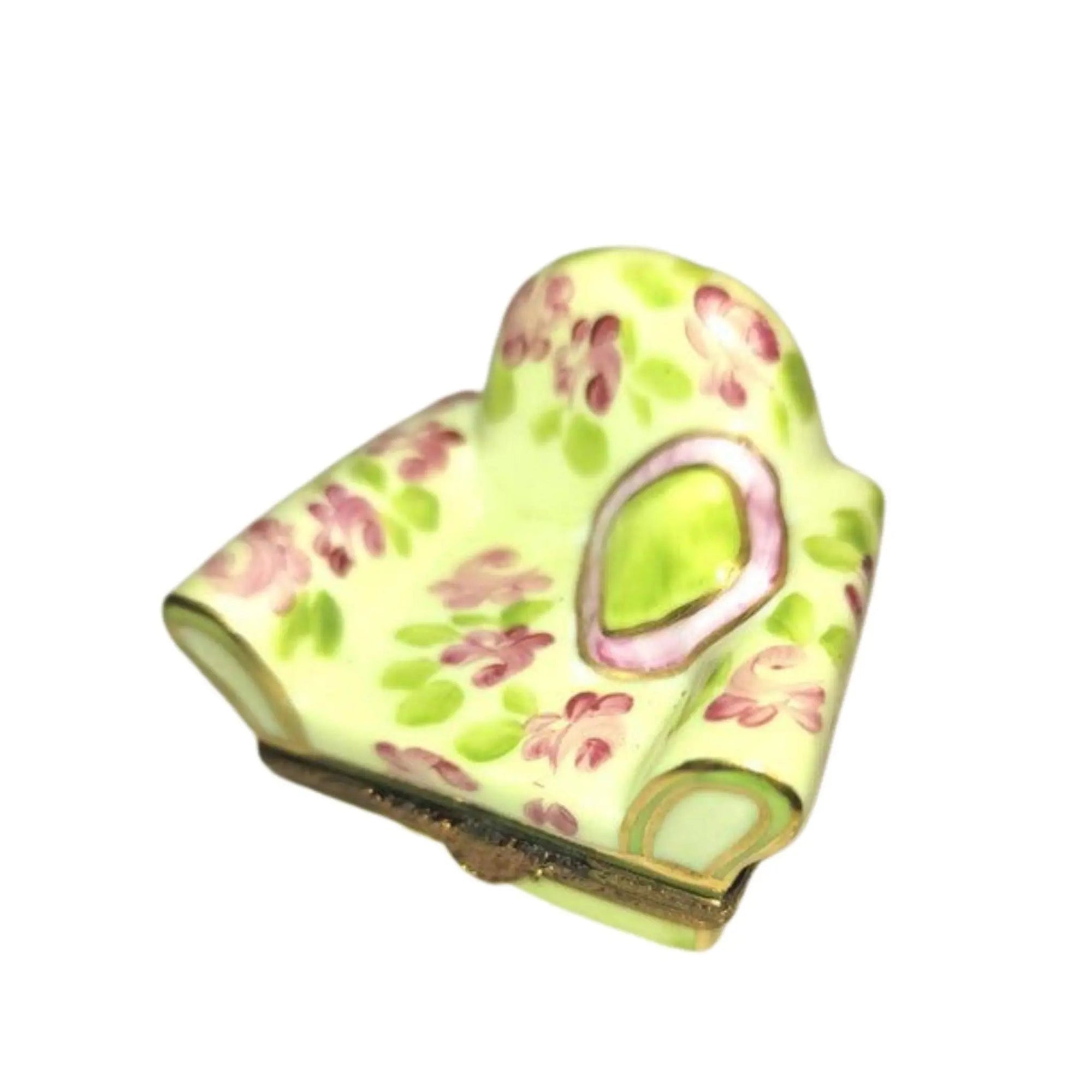 Flowered Chair Delight Limoges Box Porcelain Limoges furniture hat French Trinket Box