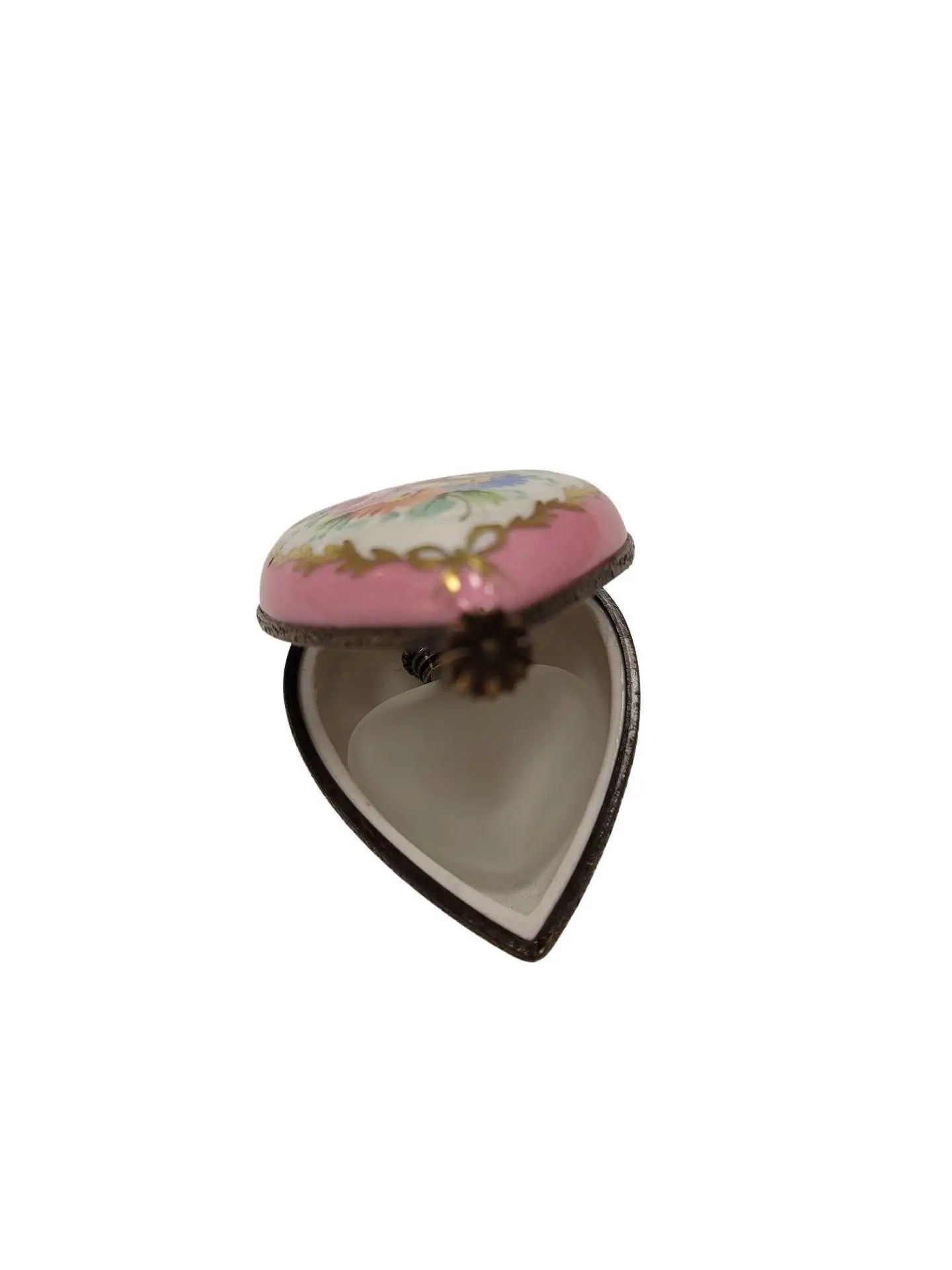 Flowered Limoges Oval Frame Porcelain Limoges egg home French Trinket Box