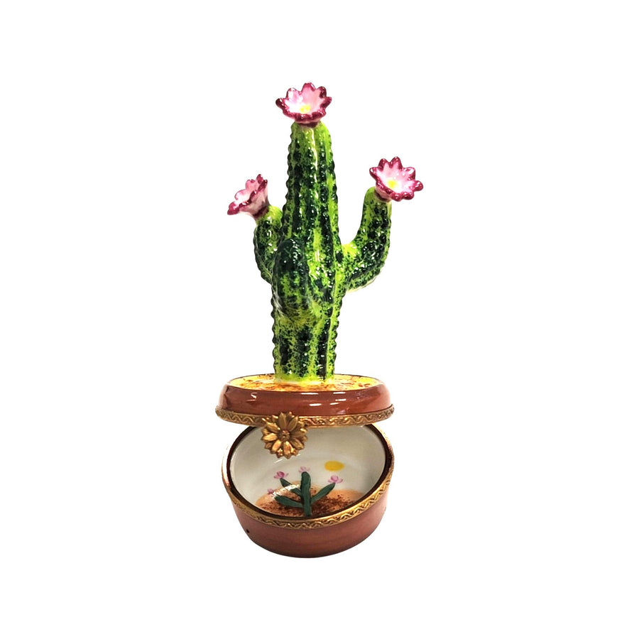 Flowering Cactus Limoges Box Porcelain Limoges Garden flowers limoges boxes French Trinket Box