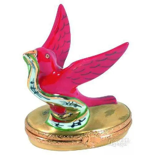 Four Calling Birds 12 Days Of Christmas Porcelain Limoges xmas theme French Trinket Box