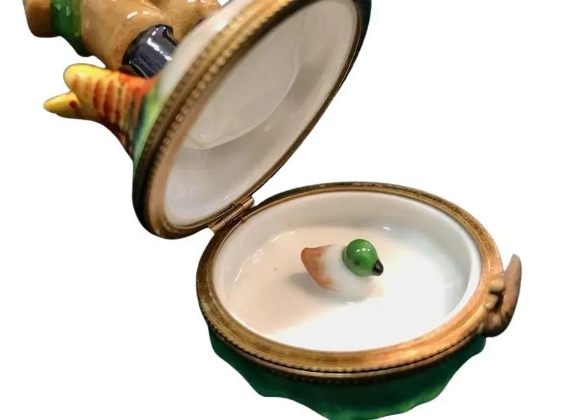 Fox Hunter Porcelain Limoges wild farm sports limoges boxes French Trinket Box