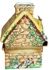 French Country Yellow Cottage House with Trellis Porcelain Limoges furniture French Trinket Box