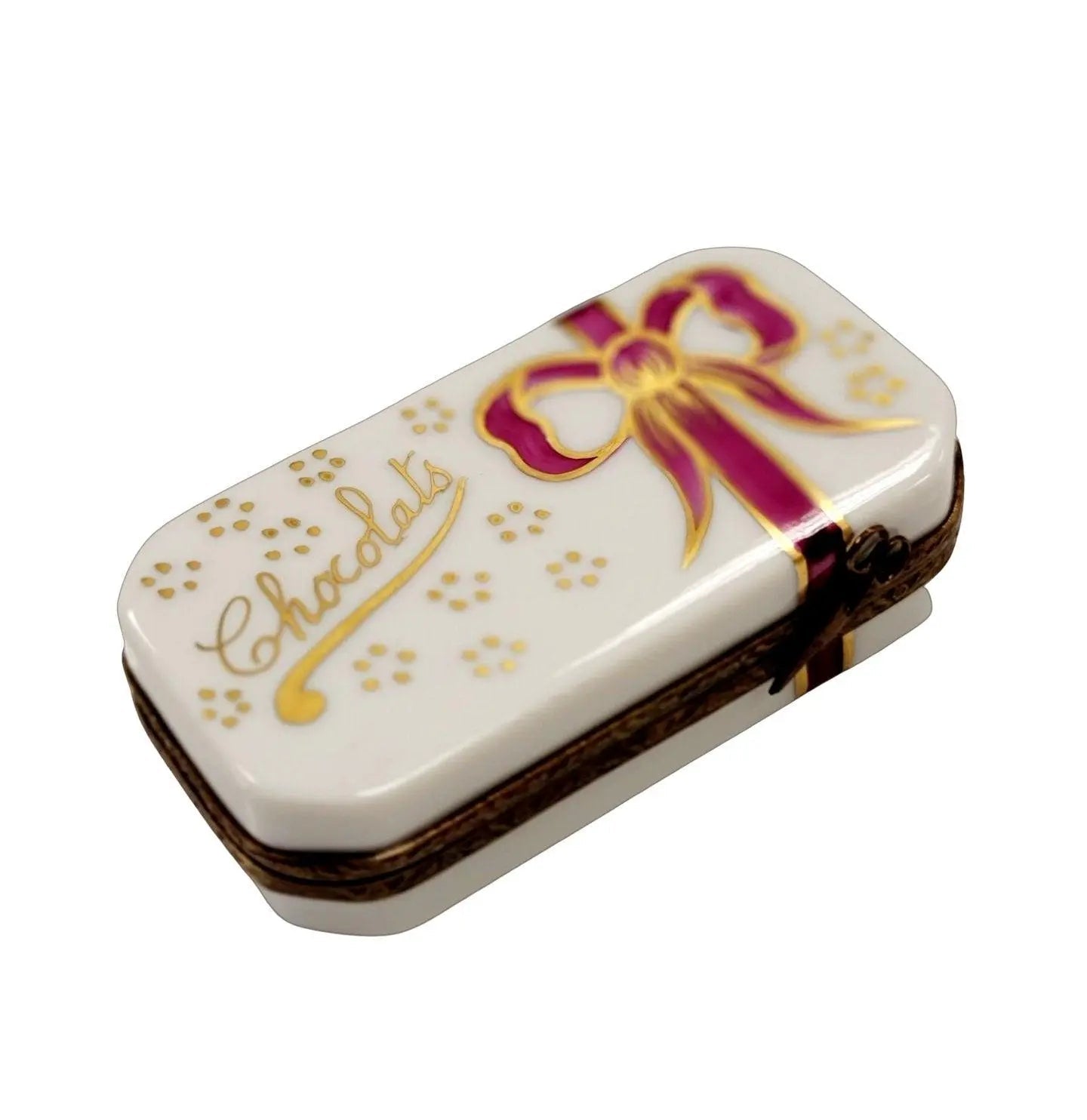 French Hand-Painted Chocolate Box Porcelain Limoges Dessert Love Valentine French Trinket Box
