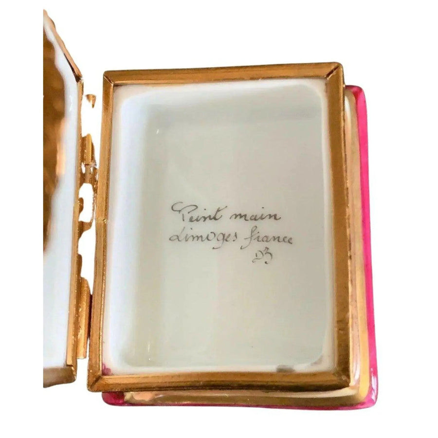 French Horn Mandolin Treasure Box Porcelain Limoges Book art fine limoges box French Trinket Box