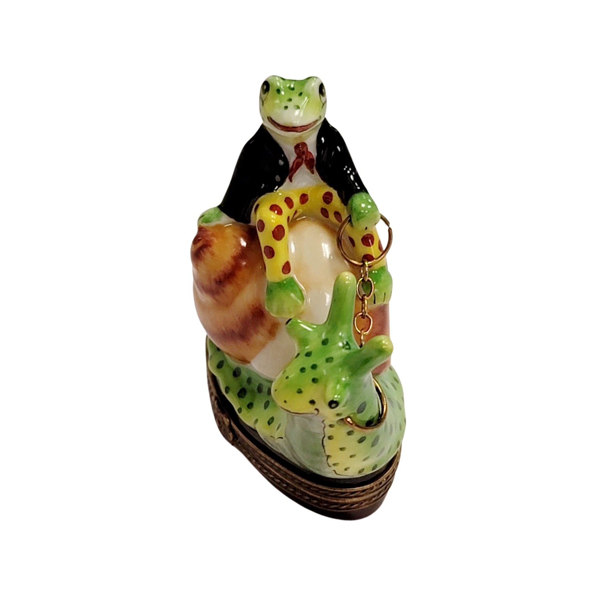 Frog Adventurer on Snail Porcelain Limoges frog limoges boxes ocean French Trinket Box