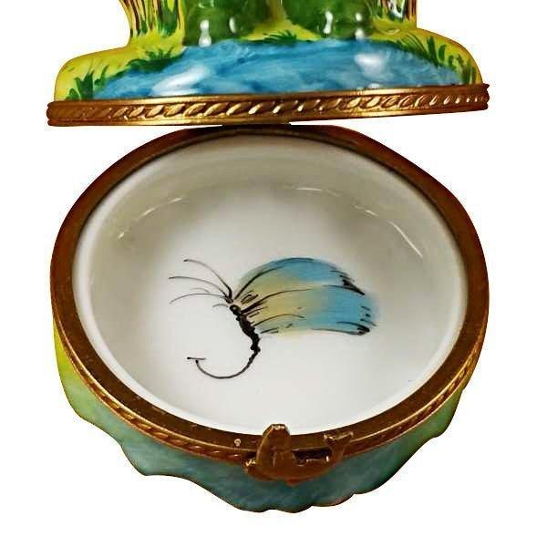 Frog Fishing limoges box Porcelain Limoges French Trinket Box