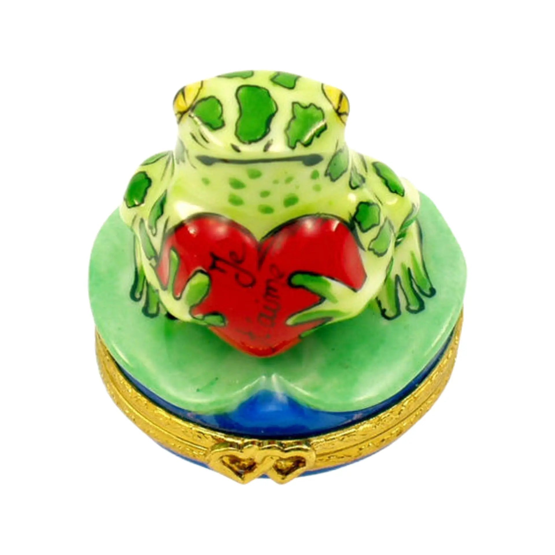 Frog - Je T'Aime Porcelain Limoges Turtle Frogs French Trinket Box