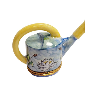Frog Watering Can Limoges Box Porcelain Limoges Limoges Box garden flowers frog French Trinket Box