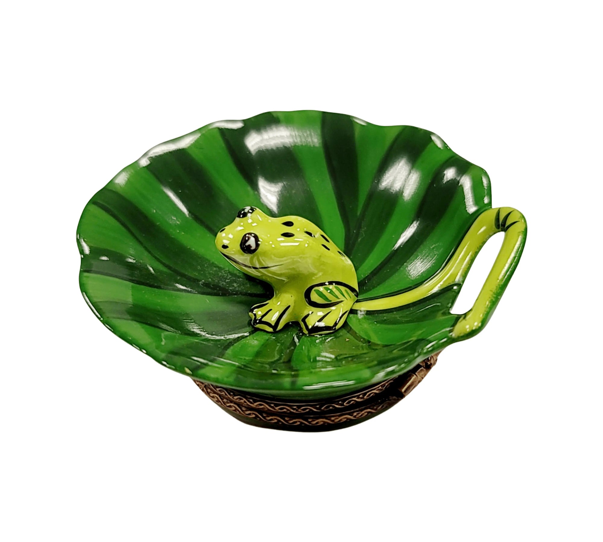 Frog on Lillypad Limoges Box Porcelain Limoges frog LIMOGES BOXES turtle French Trinket Box