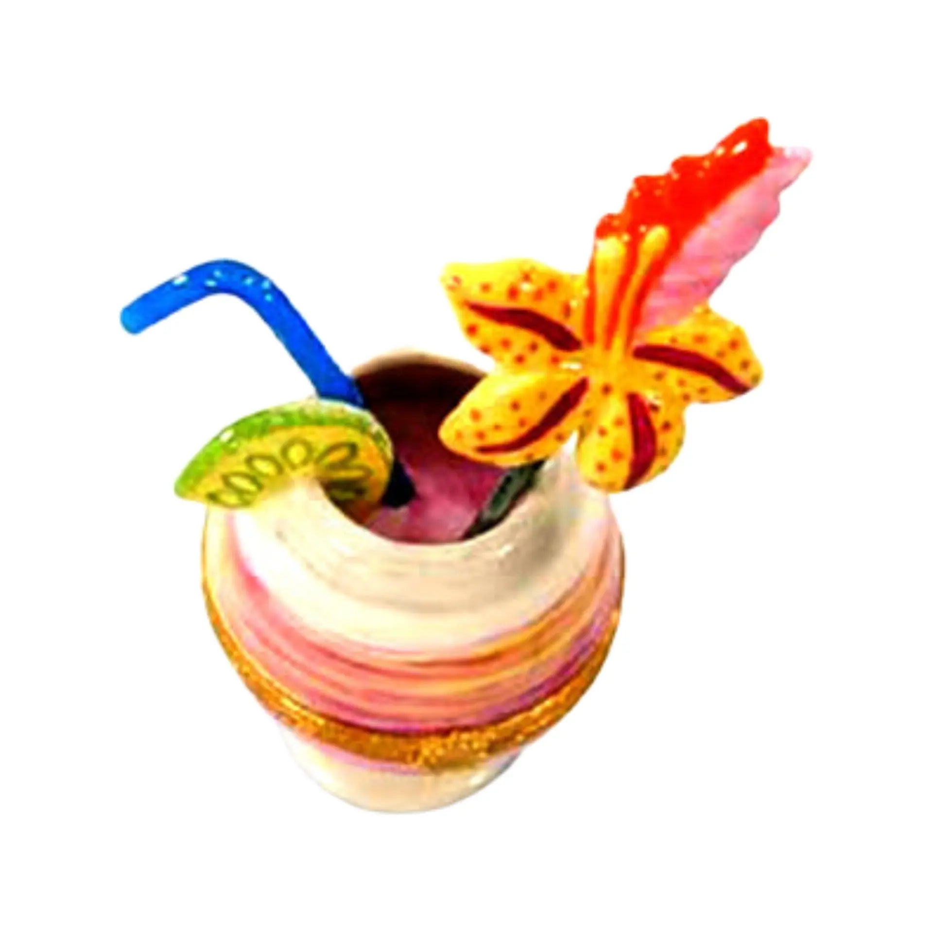 Frozen Daiquiri Porcelain Limoges Food Beach Ocean Wine Spirits French Trinket Box