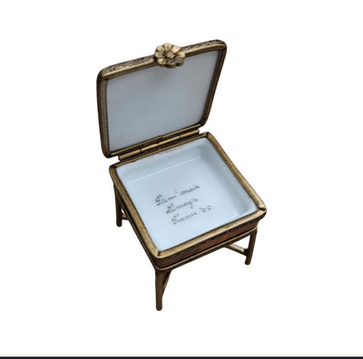 Game Night Elegance Box Porcelain Limoges games wine spirits French Trinket Box